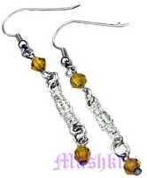 Glass bead hanging earring - click here for large view